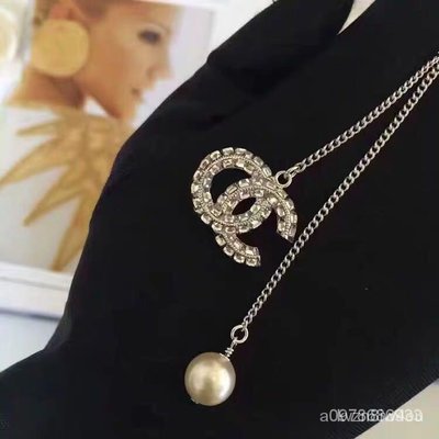 【日本二手】/香奈兒Chanel經典款雙面鋯石珍珠吊墜項鍊毛衣鏈氣質百搭