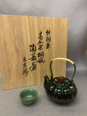 日本 百年老堂口「皆川堂」銅壺 茶壺
