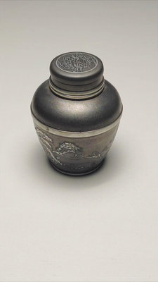 日本老錫罐 南錫 茶入茶倉茶葉罐 老物件 錫質上乘，器型周正