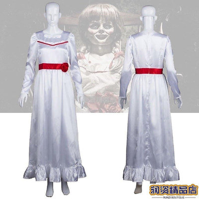 【熱賣下殺價】[] 萬聖節的白色禮服cosplay恐怖娃娃安娜貝爾電影cos服裝源頭工廠 RTRC