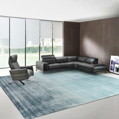【熱賣精選】古臻 高端土耳其Tiffany藍色地毯現代客廳茶幾毯衣帽間臥室大地毯，