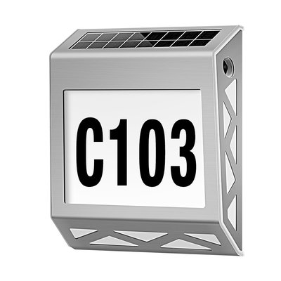 【傑太光能】C-77 太陽能 8LED 不鏽鋼門牌燈 數字字母號碼燈 太陽能LED燈 門燈 號碼燈 指示燈