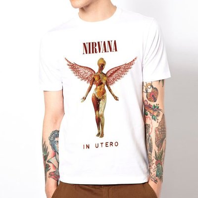 Nirvana in utero 短袖T恤 白色 KURT COBAIN 超脫樂團
