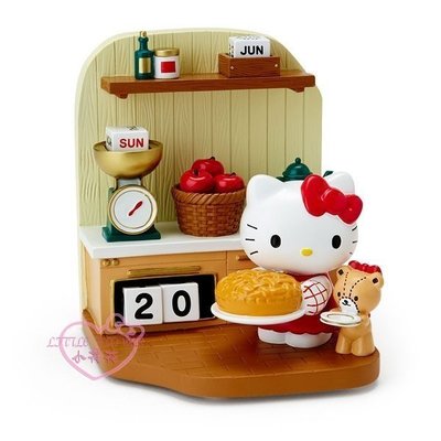 ♥小公主日本精品♥Hello Kitty小熊烘焙蛋糕廚房造型萬年曆桌曆年曆日曆立體造型桌面擺飾公仔11415800