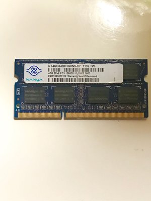 Nanya DDR3 4Gb 2Rx8 PC3-12800s 記憶體 筆記型電腦
