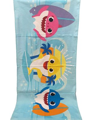 鯊魚寶寶浴巾 Baby Shark 兒童界網紅 碰碰狐 Pinkfong 5毛巾沙灘巾運動健身 生日交換禮品