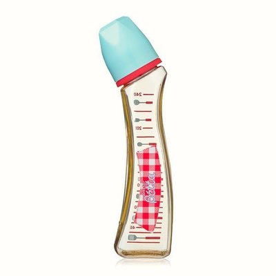 日本製 Betta Jewel  S3-Gingham 240ml 寶石切割瓶蓋 限定格紋圖案 防脹氣奶瓶 PPSU材質 圓孔 現貨