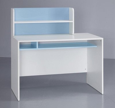【風禾家具】HGS-468-(7+10)@EML系統板A款兒童藍色3.7尺書架書桌【台中市區免運送到家】台灣製造傢俱