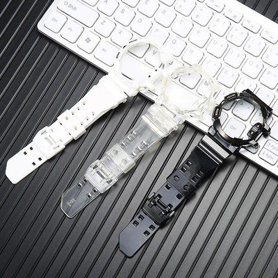 樹脂錶帶GA-400卡西歐G-shock錶殼GA400 GBA400男女塑膠替代防水橡膠錶帶手錶配件