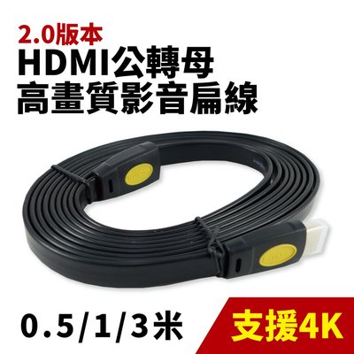 【Suey電子商城】HDMI2.0版最新規格 支援4K 公轉母 延長線 高畫質影音扁線 0.5米/1米/3米