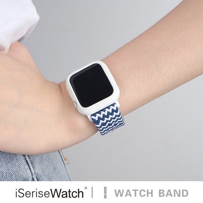 下殺-iserisewatch適用iwatch6表帶apple watch5代尼龍表帶蘋果手表7表帶se/1/2/