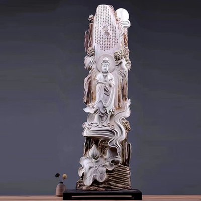 現貨熱銷-老香樟木觀世音菩薩佛像自在如音精品木雕根雕擺件工藝品客廳玄關佛像