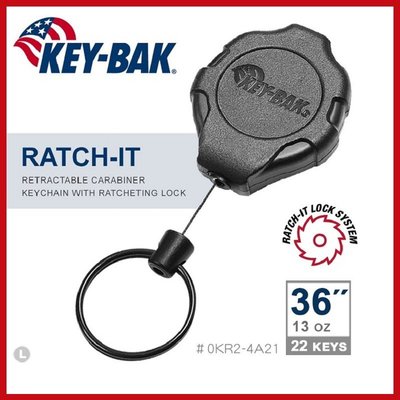 KEYBAK Ratch-It鎖定系列36"超級負重伸縮鑰匙圈(背夾)0KR2-4A21【AH31076】99愛買小舖