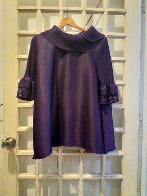 法國布料(類似三宅一生)全新艷紫上衣