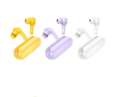 HOCO浩酷 全新真無線藍牙耳機ENC降噪藍牙耳機TWS 透明款雙耳耳機適用蘋果/小米/三星通用 交換禮物