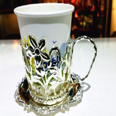 合金鍍銀歐式杯托一次性紙杯套玻璃杯塑料杯杯托水杯茶 促銷