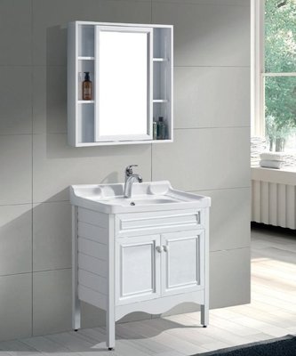 FUO衛浴:60公分 合金材質櫃體陶瓷盆立式浴櫃組(不含鏡櫃含龍頭) T9122 現貨2組特價