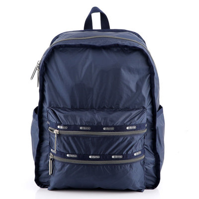 Lesportsac 2296 深藍 Functional Backpack 大型拉鏈雙肩後背包 限量優惠