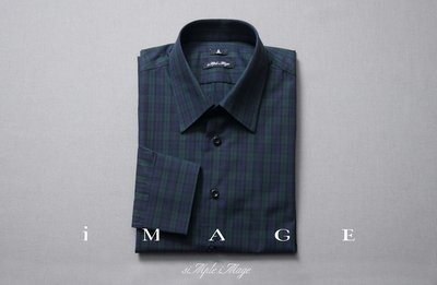 SIMPLE IMAGE(手工製作)英國紳士藍綠色蘇格蘭紋路襯衫a791
