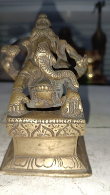 【二手】佛像神像，老銅象鼻天財神  回流 舊貨 收藏 【華夏禦書房】-1490