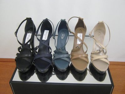 Meico Fashion 美可時尚 Tod's 藍色高跟 好穿 時尚 性感 涼鞋 精品鞋 (現貨 38.5號) Sale~