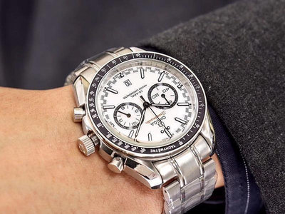 Connie代購#歐米茄錶 超霸系列 男士鋼帶手錶潮男大錶盤  嘻哈腕錶  防水錶 直徑42mm氣質經典 三號店