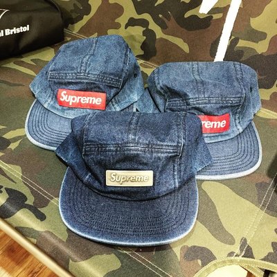 希望商店】Supreme Metal Plate Camp Cap 18SS 鐵牌單寧五分割| Yahoo