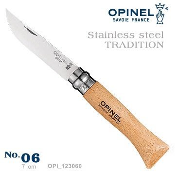 【LED Lifeway】OPINEL No.06 (公司貨) 法國 不鏽鋼折刀/櫸木刀柄 #OPI 123060