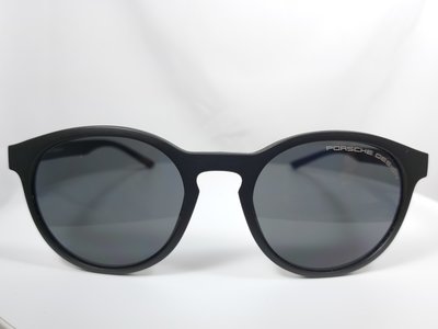 『逢甲眼鏡』PORSCHE DESIGN太陽眼鏡 全新正品 霧面黑圓框 深灰鏡面 極輕舒適 【P8654 B】