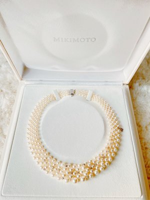 [7.9折］全新 MIKIMOTO 珍珠之王 日本珍珠鑽石項鍊 戴安娜王妃 皇室公主 王妃配戴
