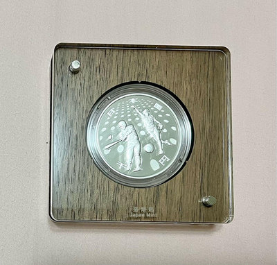 日本紀念銀幣，2020年發行東京奧運會-棒球/野球，千元純銀99.9%銀幣，稀少，全新品，31.1g，附原裝盒，日本造幣局製