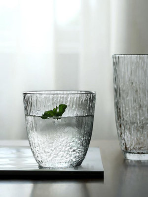 日式手工樹紋玻璃杯ins家用水杯創意簡約洋酒杯果汁杯夏季冷飲杯~小滿良造館