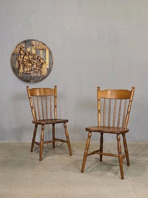 【卡卡頌  歐洲古董】比利時 橡木 實木雕刻  餐椅 木椅 溫莎椅 歐洲老件   ch0960 ✬