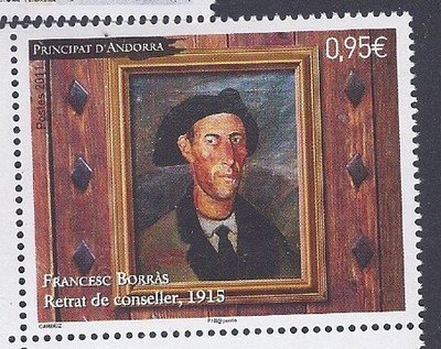 2011年法屬d'Andorra畫家Francesc Borras畫作郵票