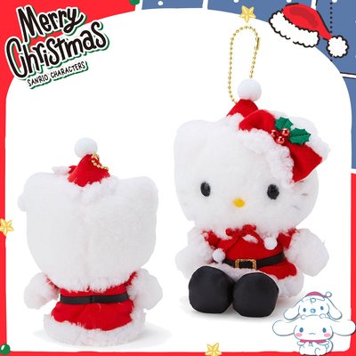 【唯愛日本】4550337257906 聖誕紀念 kitty 聖誕老人 珠鍊吊飾 絨毛吊飾娃 吊飾 鑰匙圈 GD111