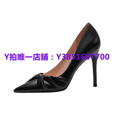 高跟鞋 Lily Wei新款小碼白色高跟鞋大碼女單鞋41-43細跟尖頭40春秋法式