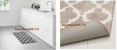 IKEA 廚房浴室踏墊長毛地毯【2色】柔軟超細纖維吸水力佳120x45公分,全背防滑背襯可固定AUNING【鬍子熊】代購