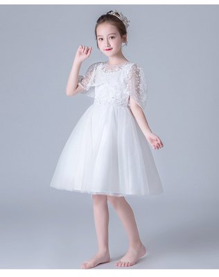 【衣Qbaby】Mi女童禮服花童畢業典禮音樂演出白色兒童禮服