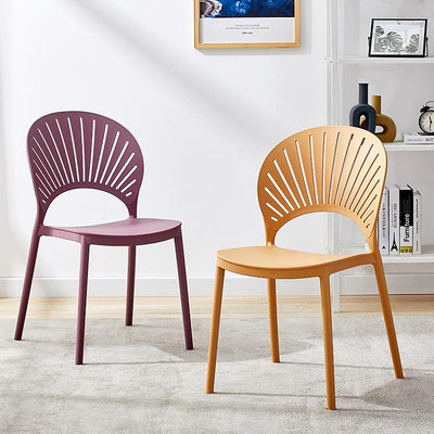 北歐餐椅家用塑料椅子現代簡約凳子靠背戶外辦公休閒洽談書桌椅
