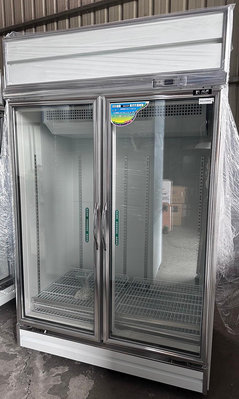 《利通餐飲設備》 九成新 RS-S2003  2門-玻璃冰箱.冷藏.(970L).瑞興 /台灣瑞興 ～～雙門冷藏冰箱 電壓：110v