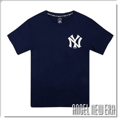 【ANGEL NEW ERA】Majestic MLB NY 紐約 洋基 短T 復古Logo 藏青色 潮流 休閒 穿搭