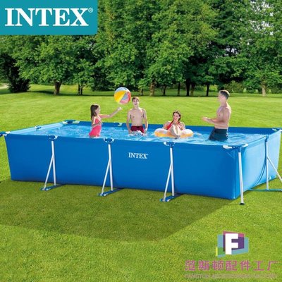美國INTEX28273 管架水池長方形免充氣大型家庭別墅游泳池-范斯頓配件工廠