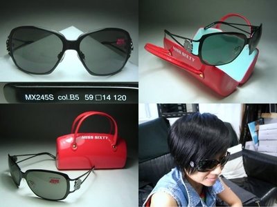 信義計劃 眼鏡 MISS SIXTY MX245S 太陽眼鏡 黑色金屬框 銀花水鑽款 sunglasses