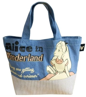 鼎飛臻坊 迪士尼 DISNEY 愛麗絲 ALICE 牛仔布 手提包 側背包 日本正版