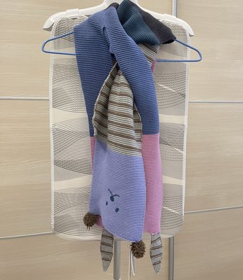 冷氣團報到！保暖好物來推薦❤️全新 a la sha 粉藍紫色可愛熊熊多色造型針織圍巾 百搭好有型