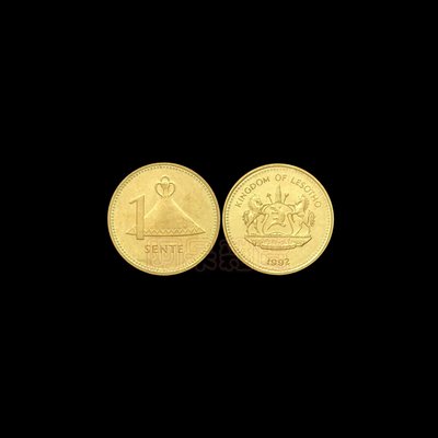 森羅本舖 現貨真幣 賴索托 1分 1992年 小銅板 馬 硬幣 人物 錢 錢幣 賴索托王國 具收藏價值商品