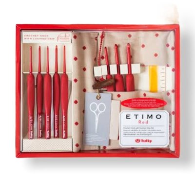 全新 ~ Tulip ETIMO Red CROCHET HOOKS 日本鬱金香品牌 紅色鉤針組