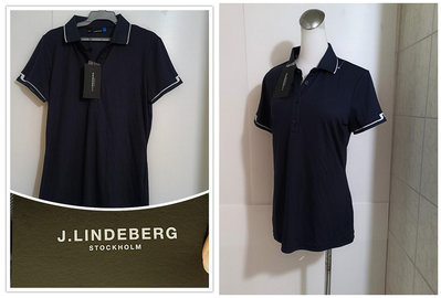 全新瑞典高爾夫服裝公司J.LINDEBERG 女款 涼感 透氣 POLO衫 M號 一O一元起標 無底價