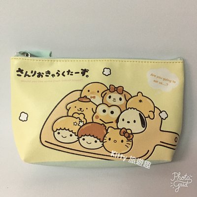 [Kitty 旅遊趣] Hello Kitty 化妝包 凱蒂貓 麵包 萬用包 收納包