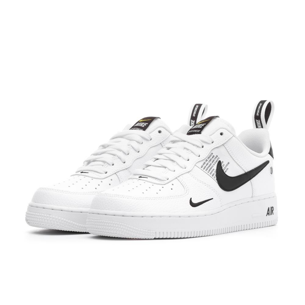 NIKE AIR FORCE 1 07 LV8 Utility Low AF1 白黑字母低幫運動休閒鞋男女